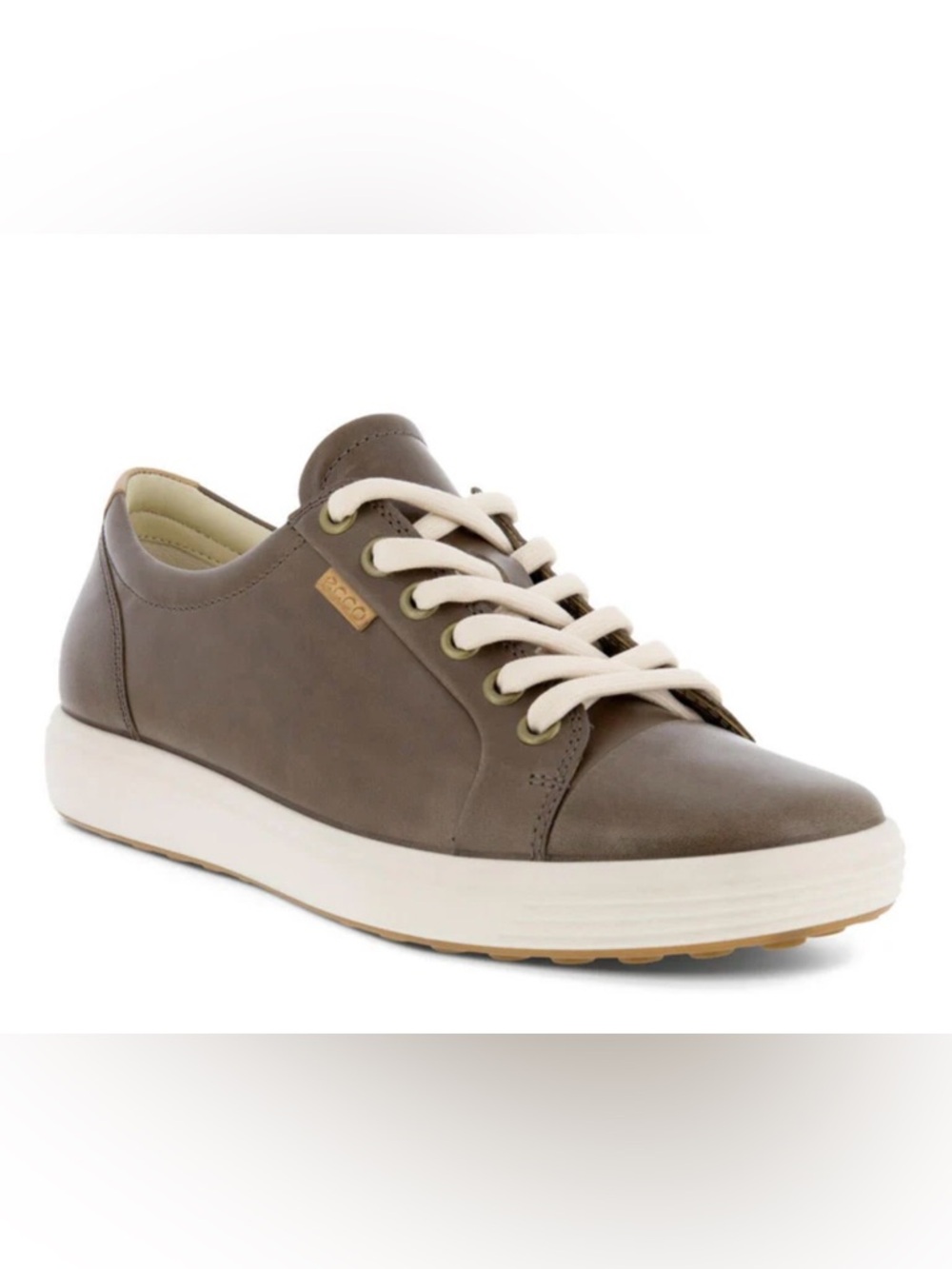 Ecco Women’s Soft 7 Leather Lace Up Sneakers Taupe Size 38 US 7-7.5 Low Top